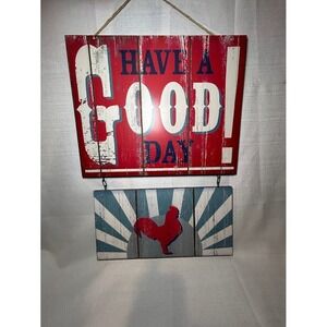 Covet Rooster Have A‎ Good Day Wood Wall Hanging Decor